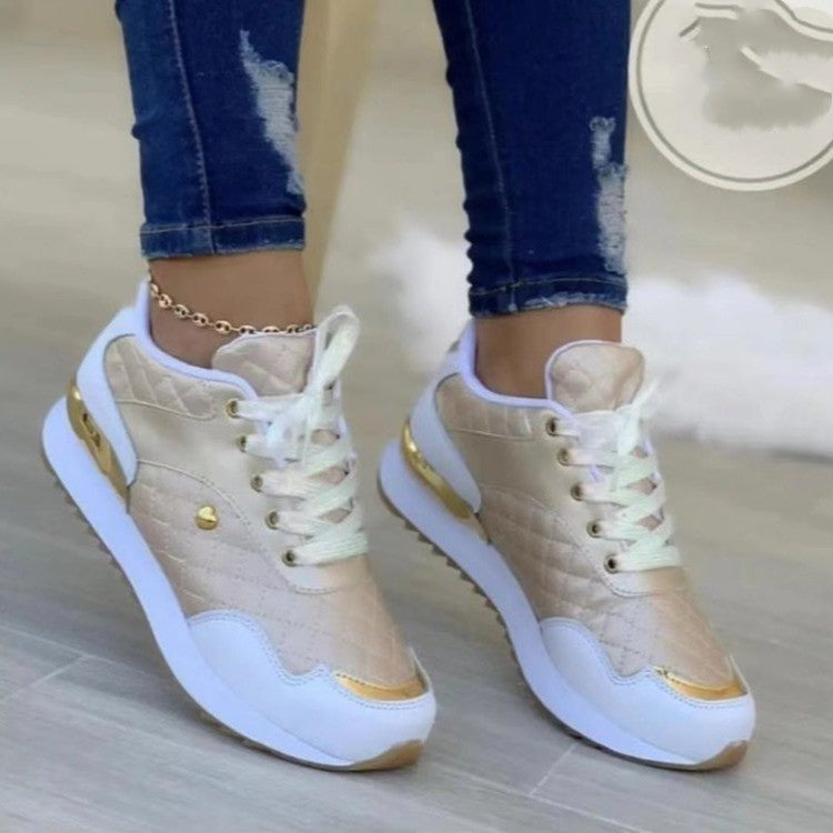 Women's Lace-Up Quilted Wedges