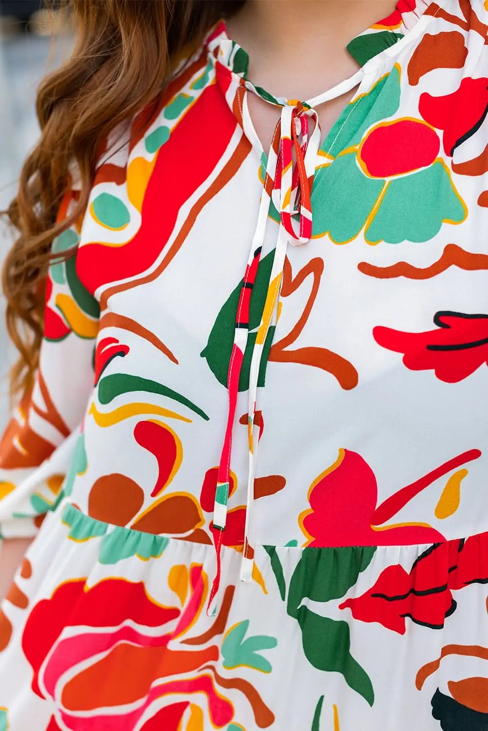 Dresses Love Salve Orange Floral Dress Women's Vacation H-Line Spring Style Lightweight