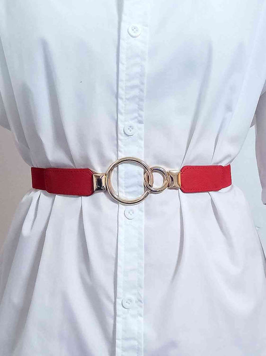 Cinturón elástico de PU con doble hebilla ElegantStyle – Ajuste cómodo y regulable. Consulta la tabla de tallas en “más detalles”.