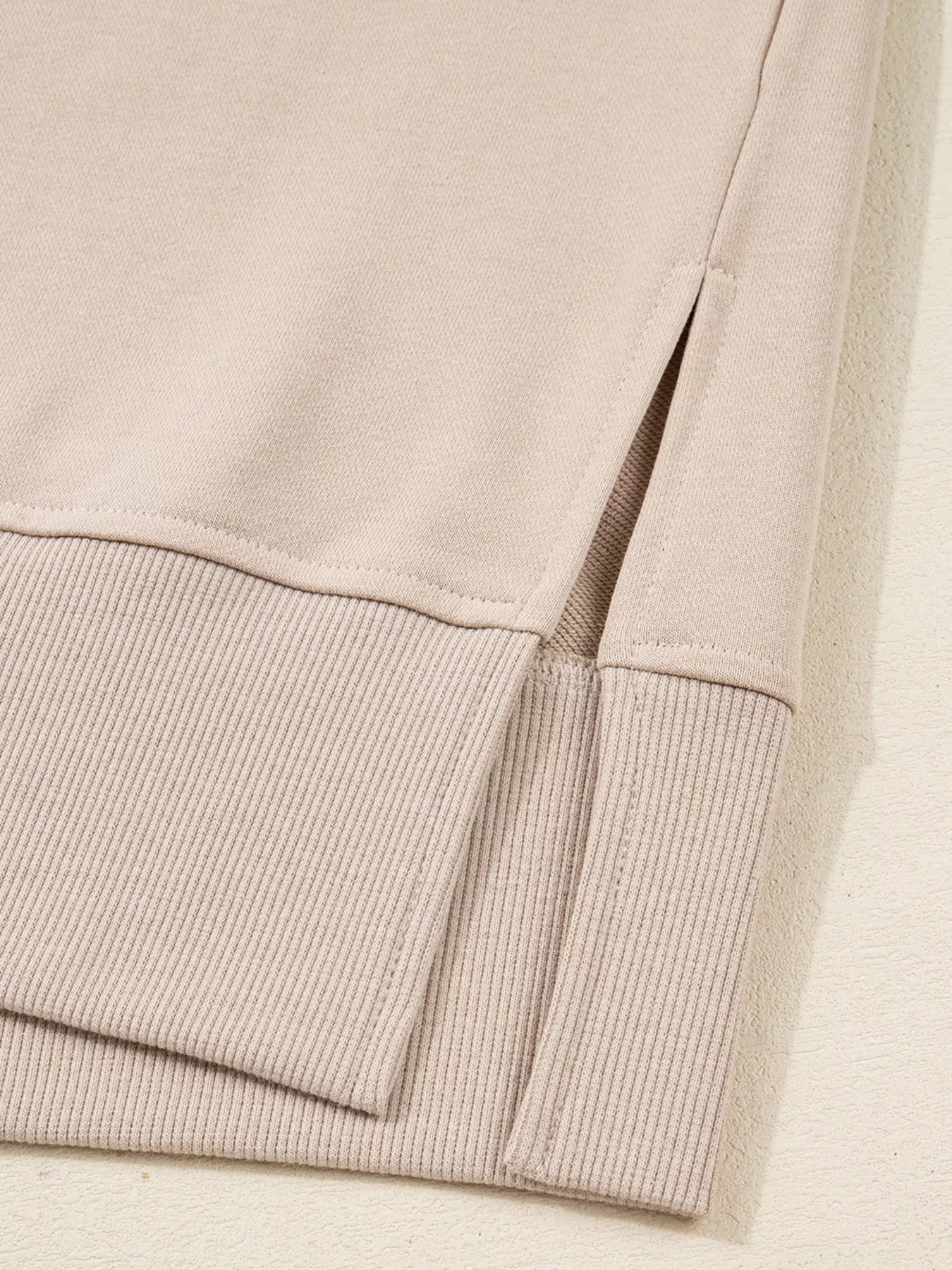Conjunto de Sudadera Extragrande con Abertura y Leggings Acanalados de 2 Piezas