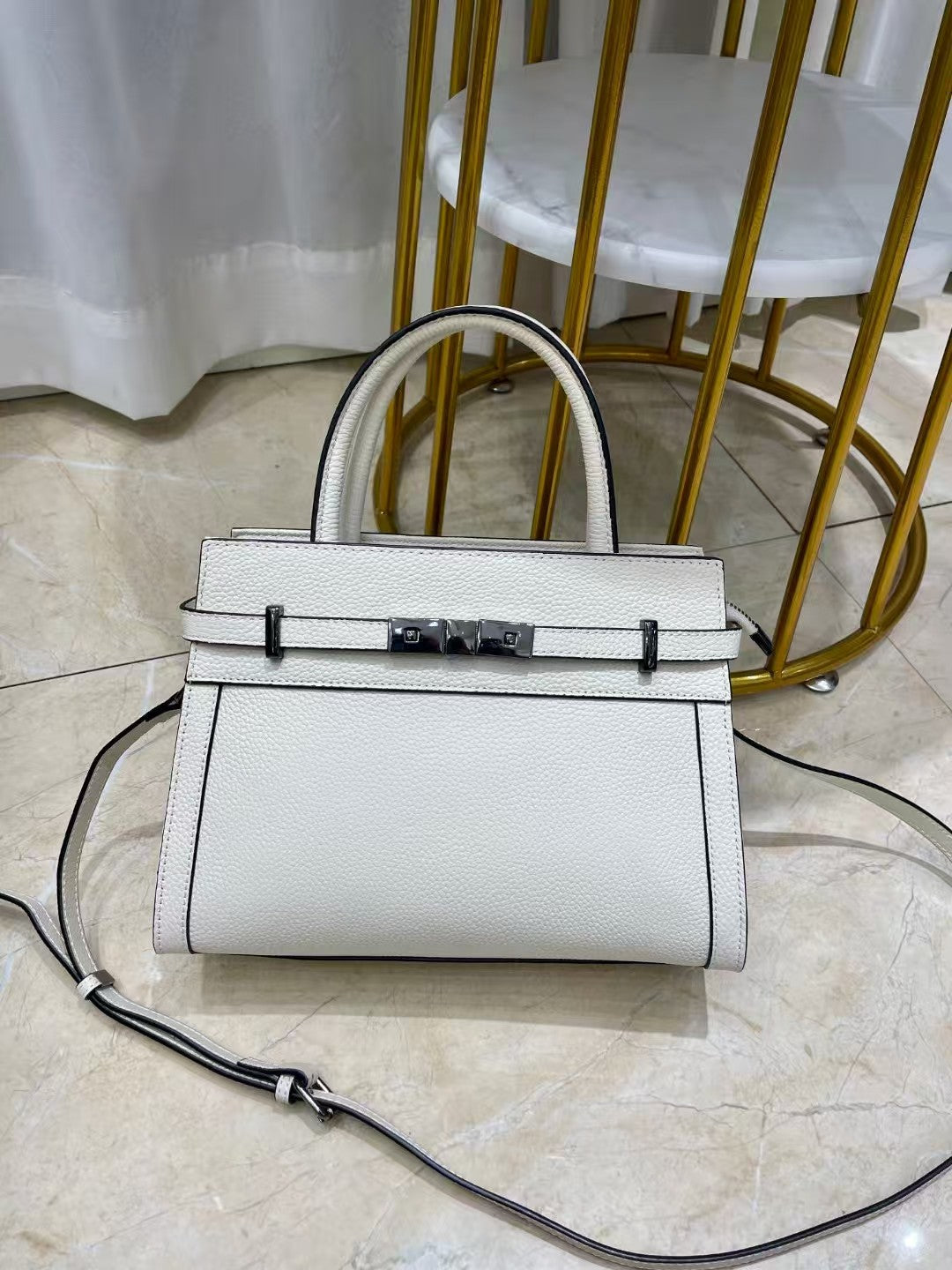 Square Genuine Leather Shoulder Travel Bag