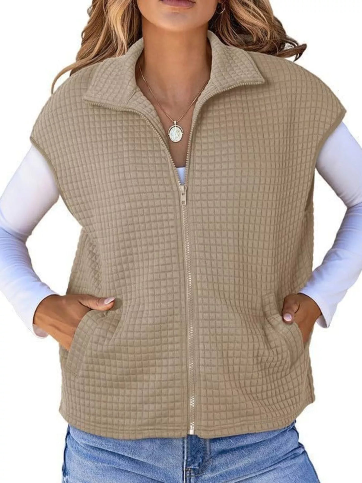 Zip-Up Vest Coat