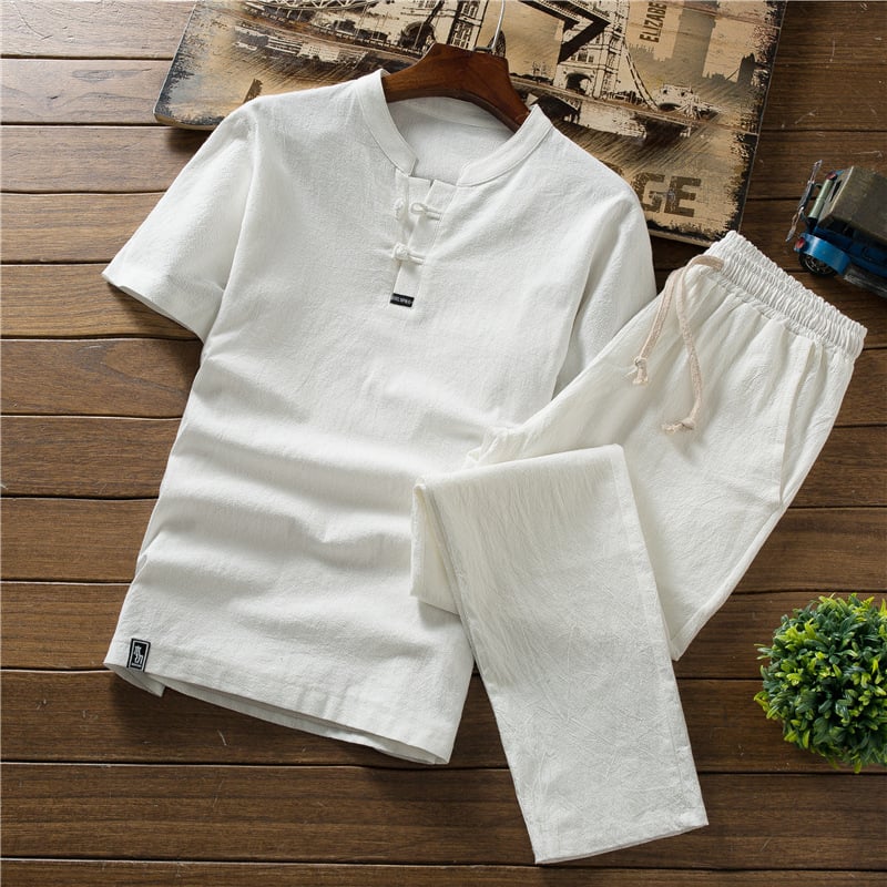 Chinese Style Short-Sleeved Linen Summer T-Shirt