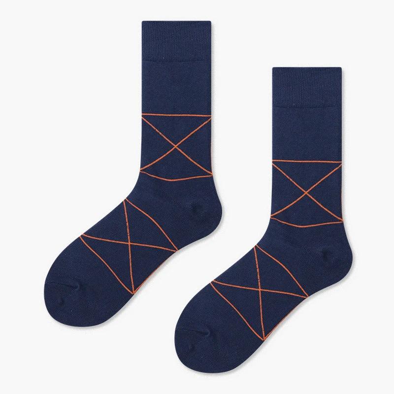 Men's Creative And Minimalist Printed Casual Breathable Mid Length Socks