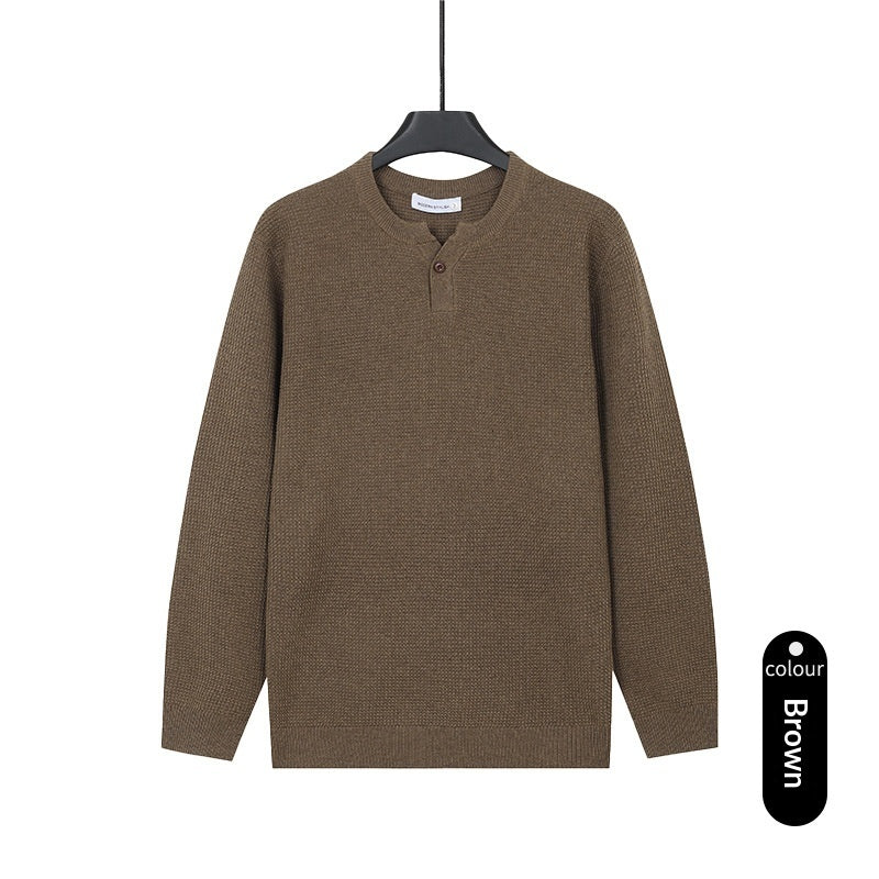 Mens Turtleneck Knitted Sweater Solid Color Sweater