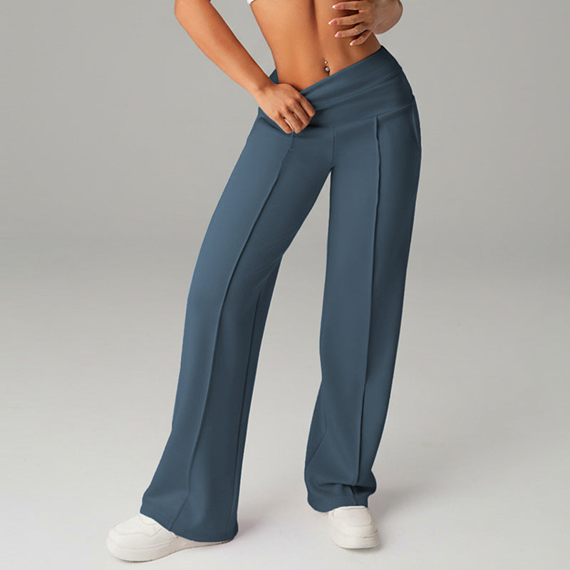 Pantalones de chándal de mujer de cintura alta, holgados y de pernera ancha
