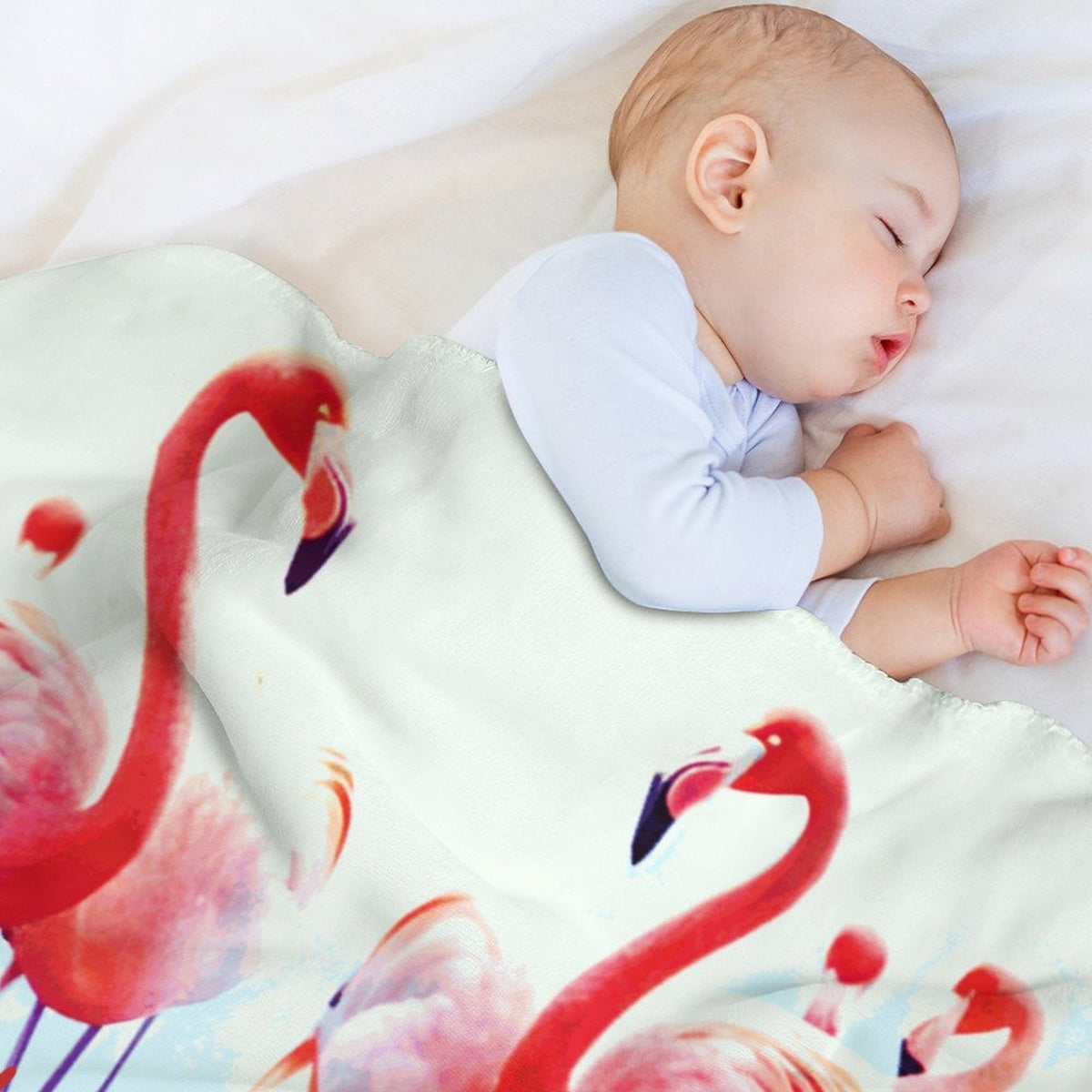 Pink Flamingos Summer Design Sherpa Fleece Throw Blanket - 50" × 60"