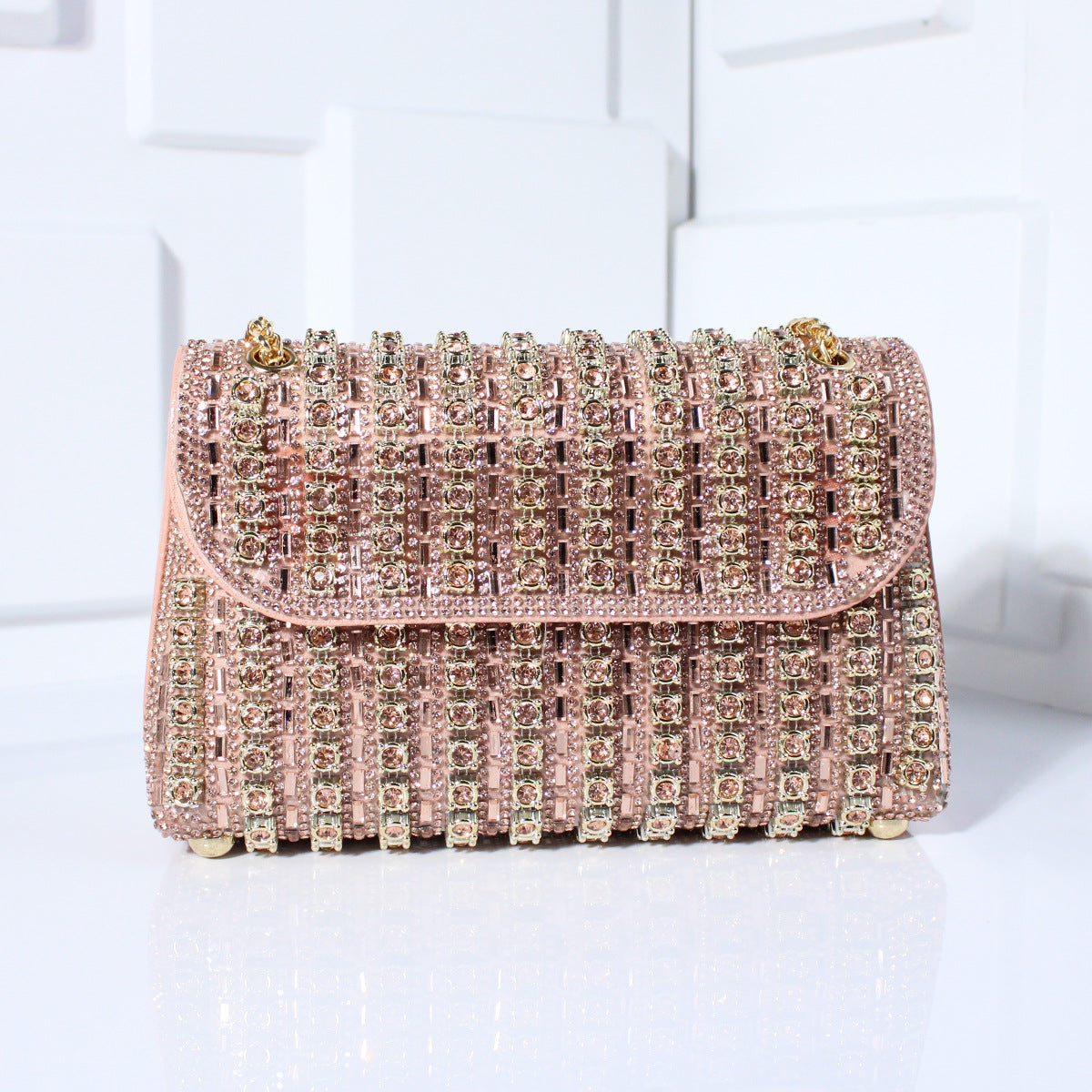 Diamond-Embedded Crossbody Travel Bag