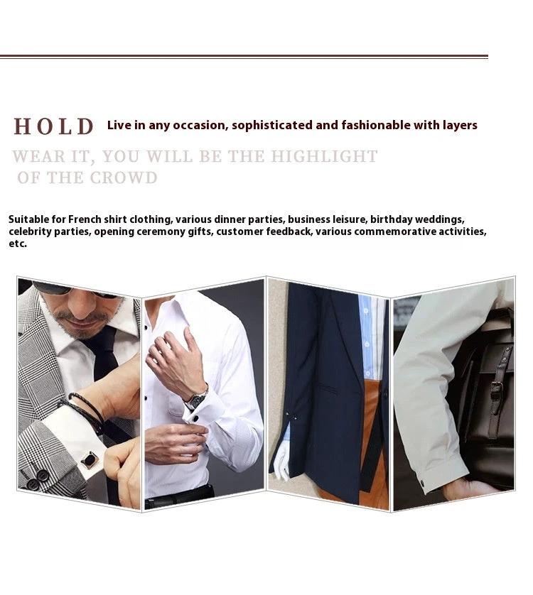 Silver Steel Ball Shape Metal Cufflinks For Men
