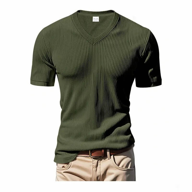 Men's V-Neck Short Sleeve Shirt – Loose Casual Everyday Tee