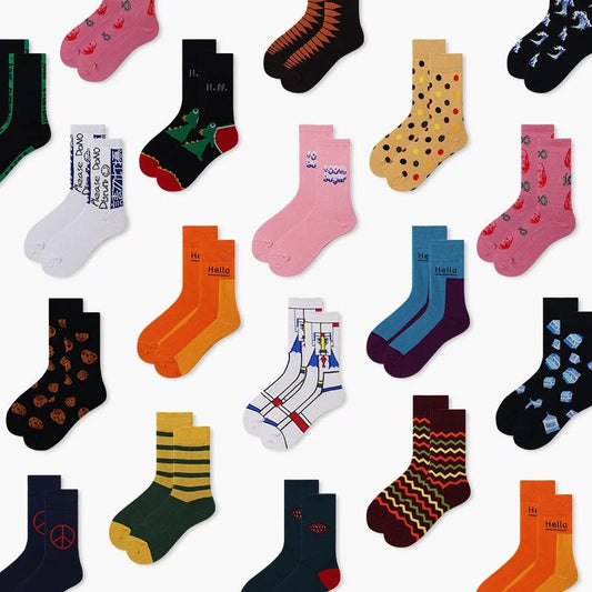 Calcetines de media caña informales, transpirables, estampados, creativos y minimalistas para hombre