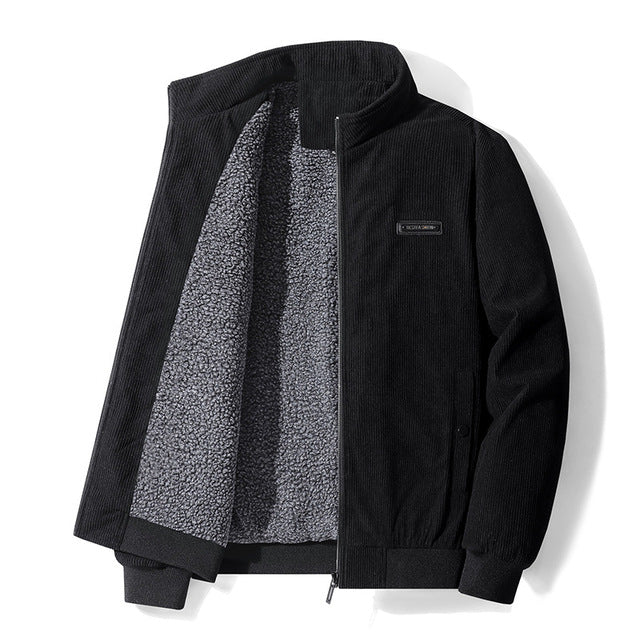 Men's Thickened Corduroy Winter Coat - Large Size