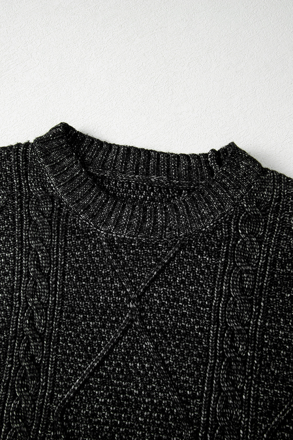 Vestido de punto de cable holgado con hombros caídos Parchment Twist