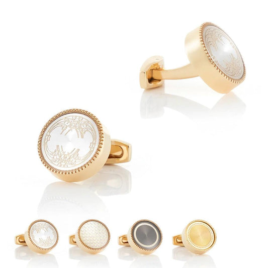 Gemelos de esmalte redondos para hombre