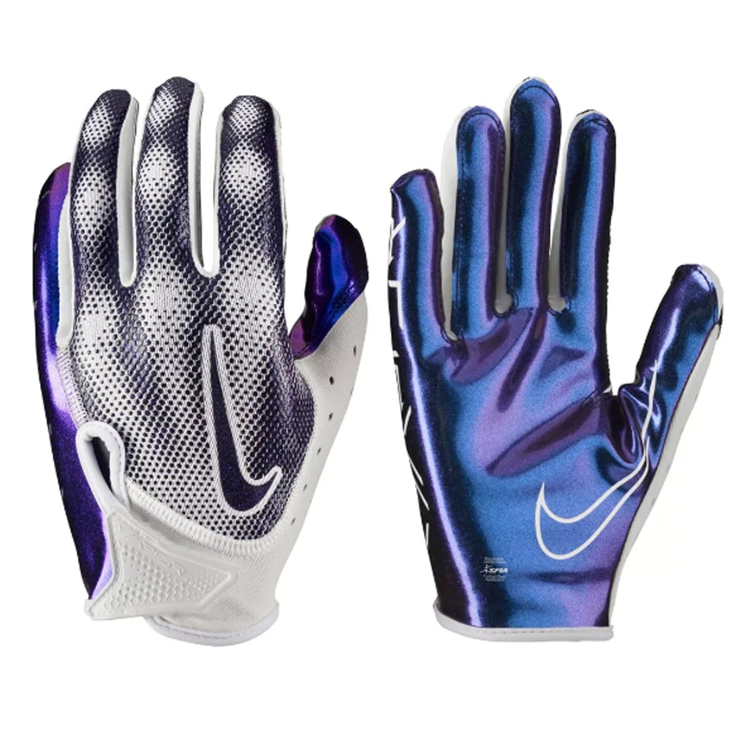 Nike Vapor Jet Magnigrip+ Palm Football Receiver Gloves - White/Iridescent (Mens 1 Pair) (Large)