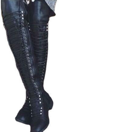 Women's Solid Color Over-the-knee Lace-up Boots