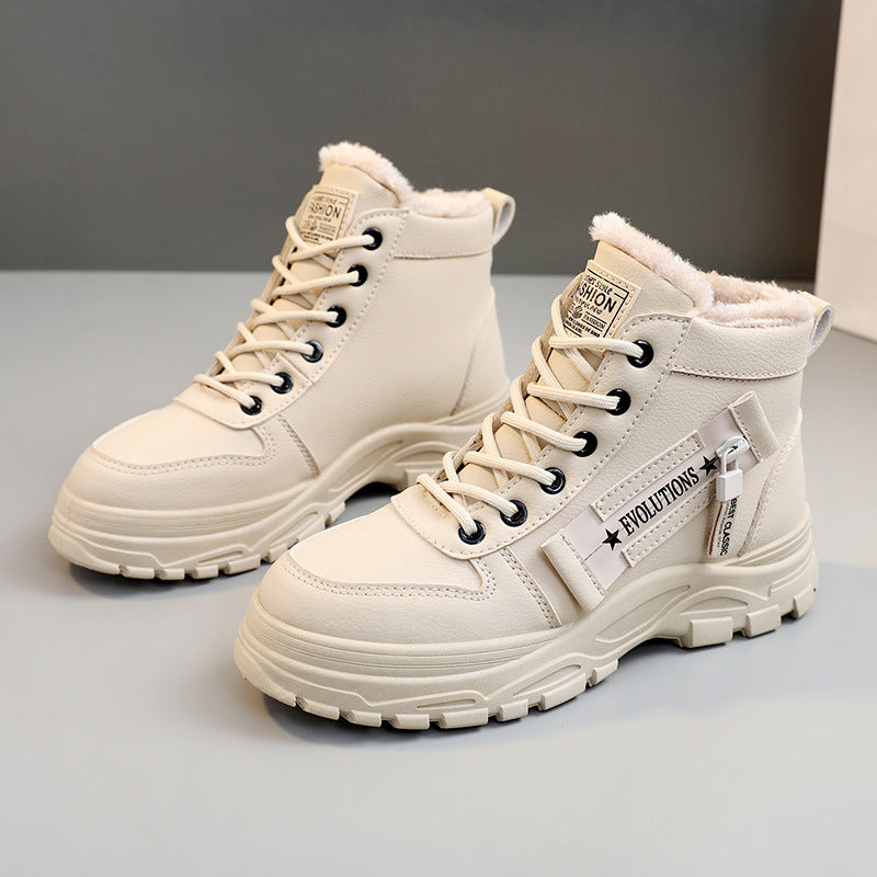Women's Fleece Lace-up Boots