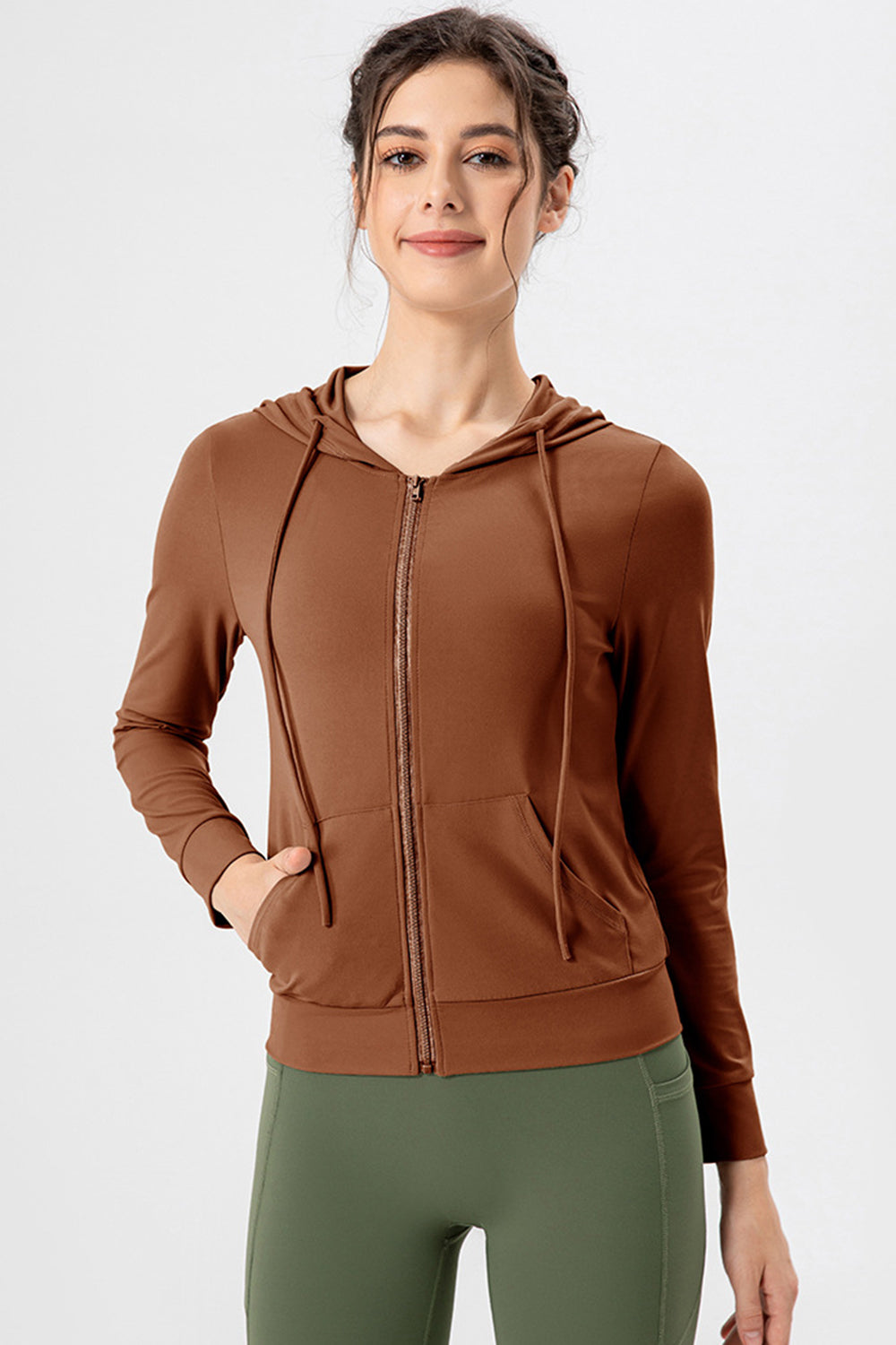 Prenda Exterior Deportiva con Capucha, Cremallera y Cordón Ajustable