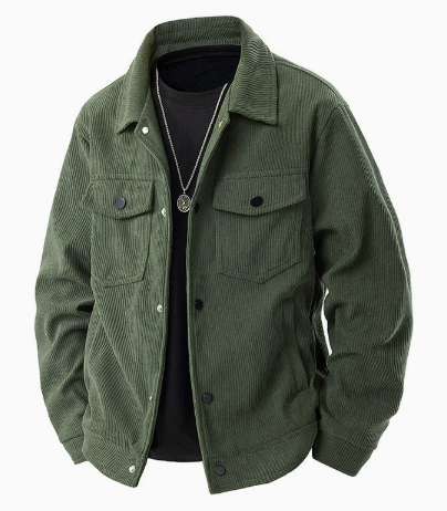 Men's Corduroy Cargo Lapel Jacket for Spring & Autumn