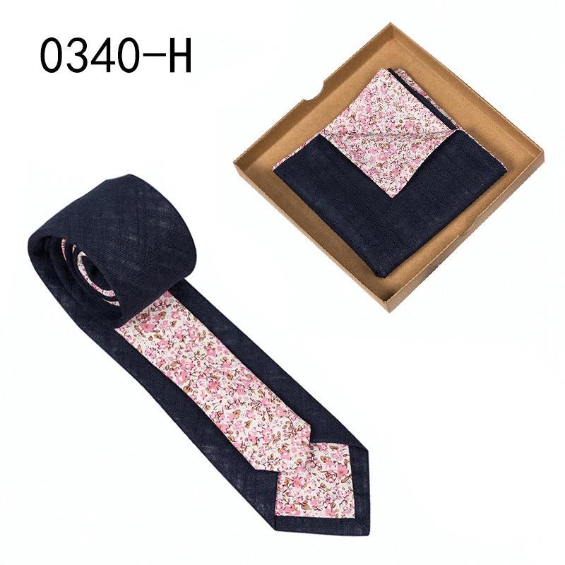 Men's Floral Print Tie and Pocket Square