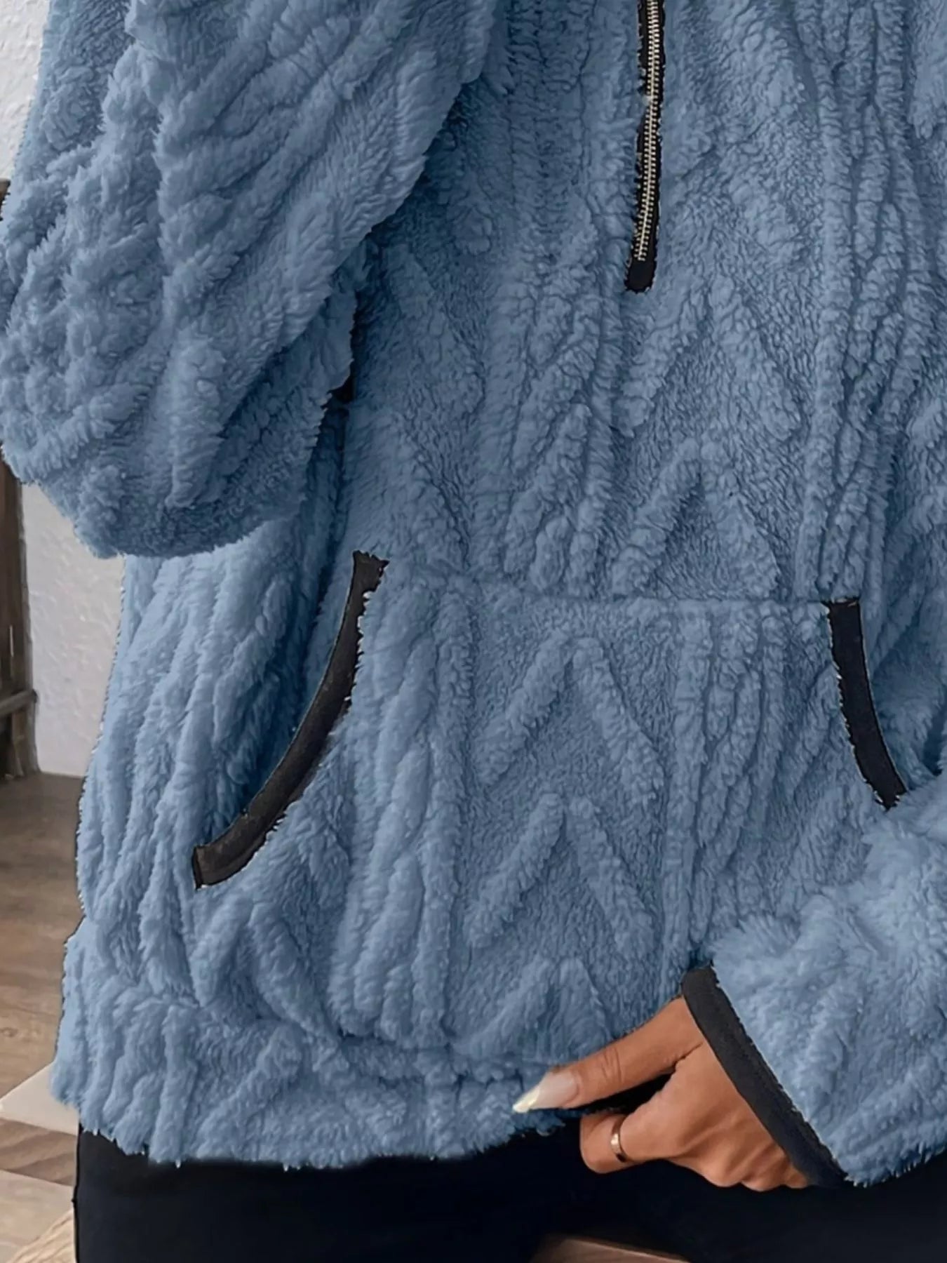 Sudadera polar de media cremallera de talla grande