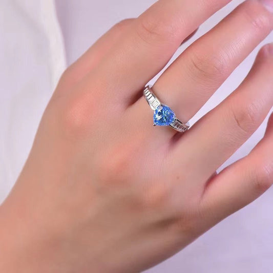 Anillo de moissanita de 2 quilates de plata de ley 925