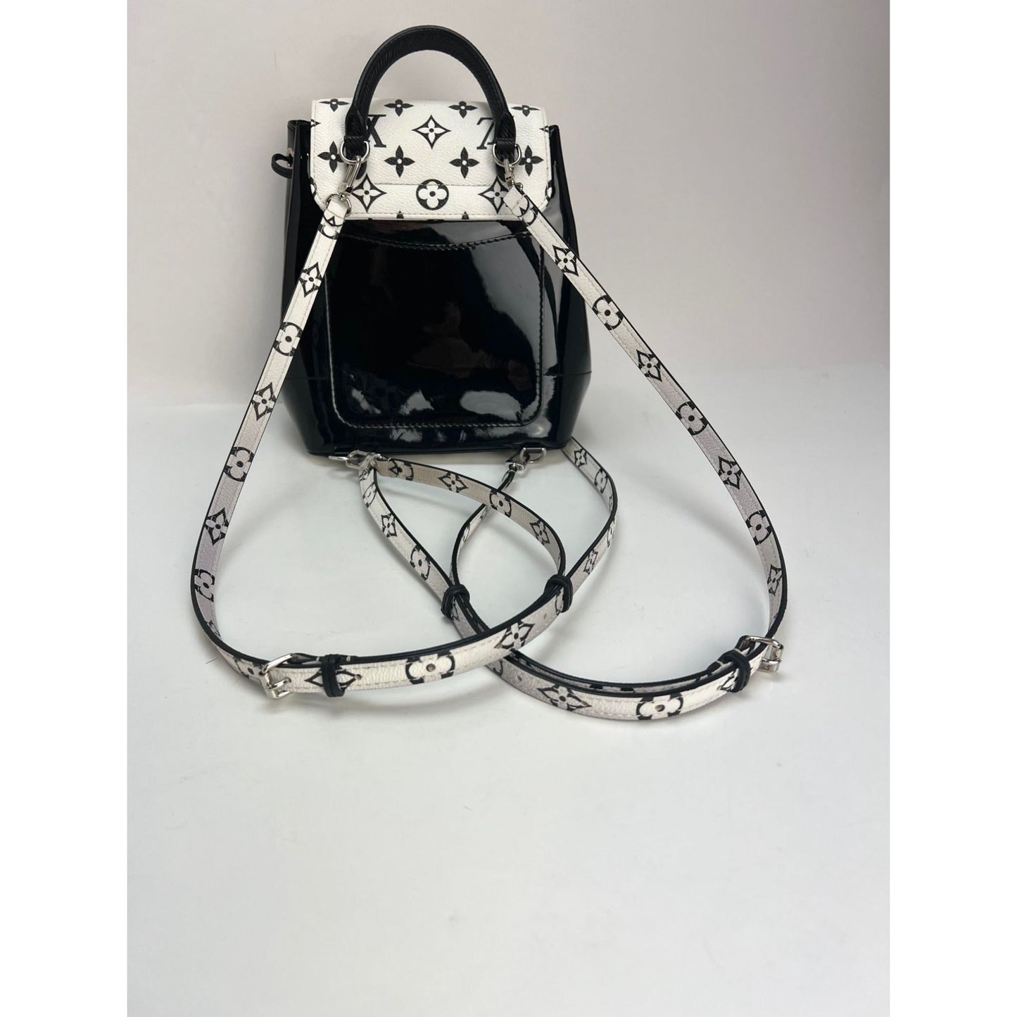 LOUIS VUITTON Hot Springs Backpack White Monogram and Patent Leather