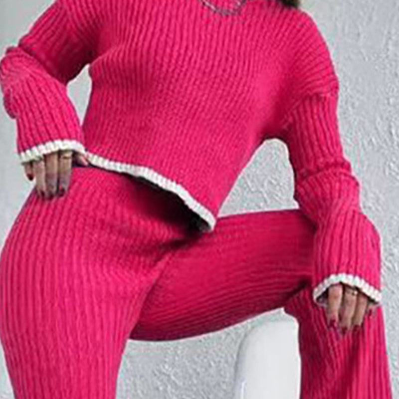 Conjunto de dos piezas informal con bloques de color para mujer