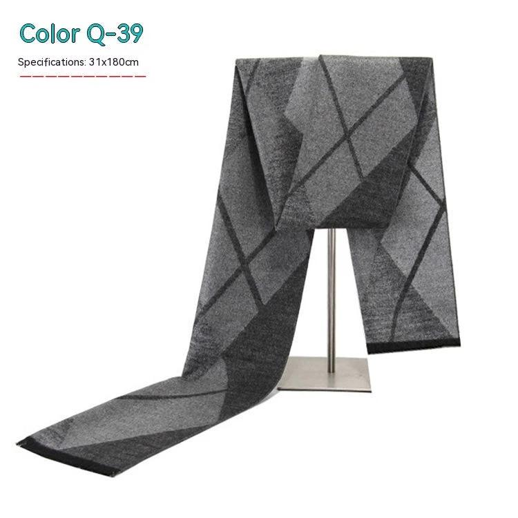 Men's Striped Winter Warm Artificial Cashmere Scarf For Men