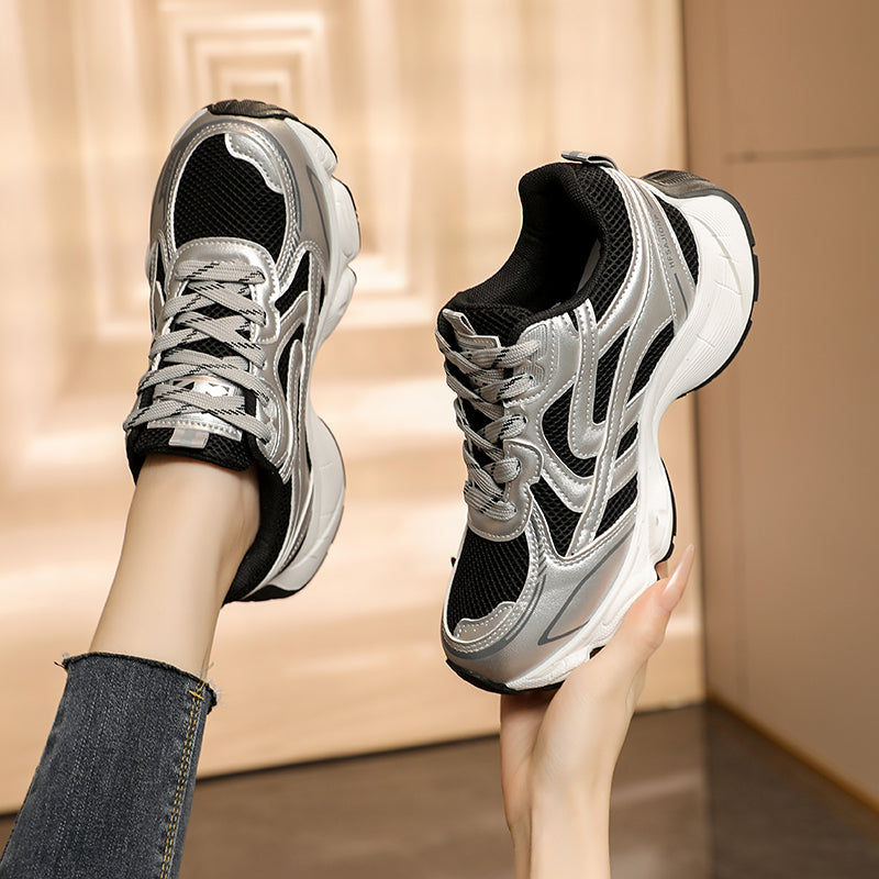 2026 New Arrival Mesh Chunky Sneakers Women, Retro Distressed Breathable Athletic Shoes, Couples Casual Platform Running Sneakers