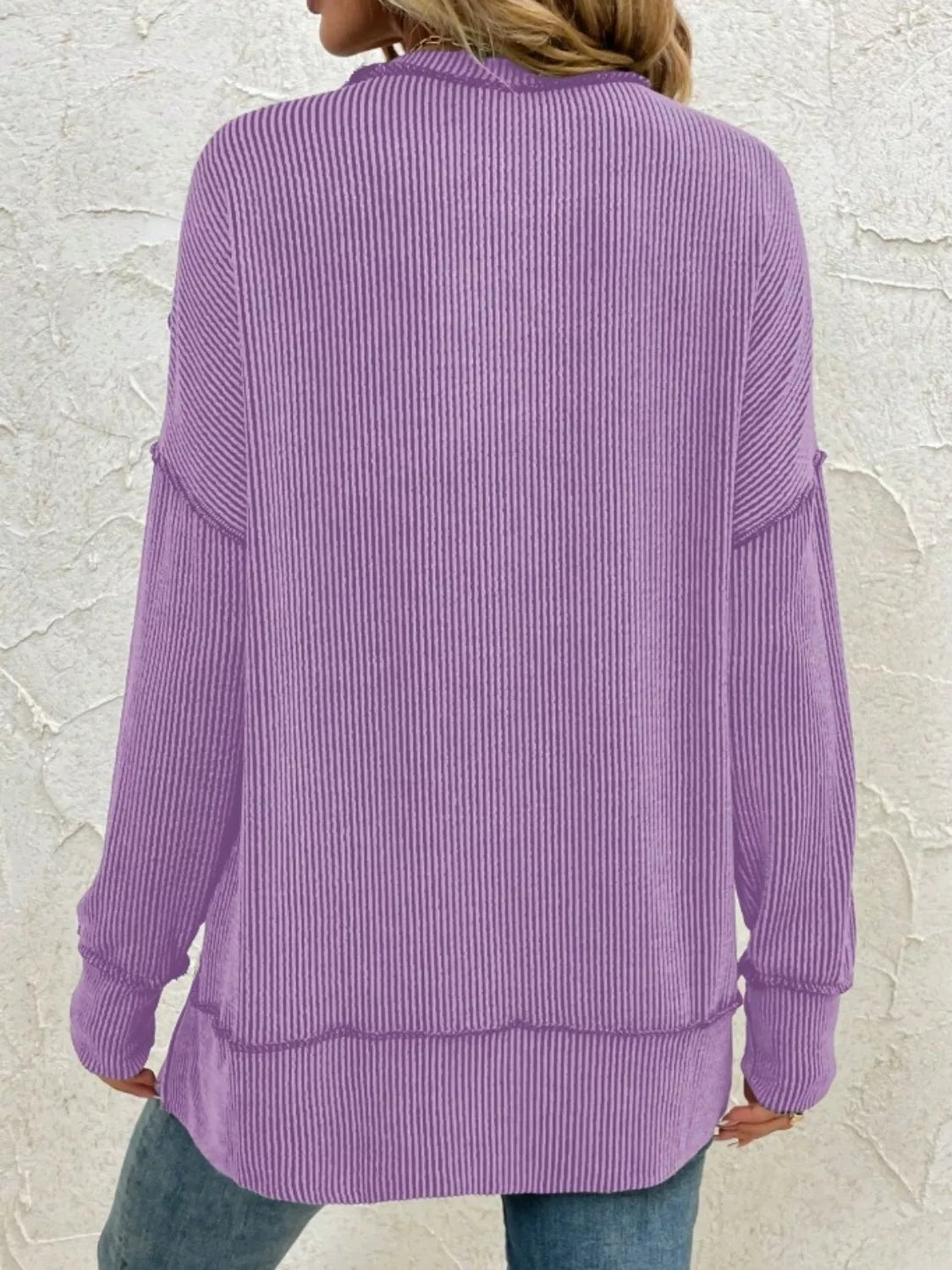 Sudadera de cuello redondo con aberturas laterales
