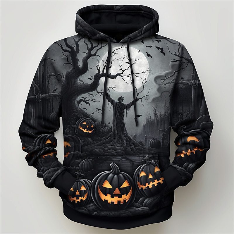 Halloween-themed Hooded Sweatshirt Heat Transfer Printing