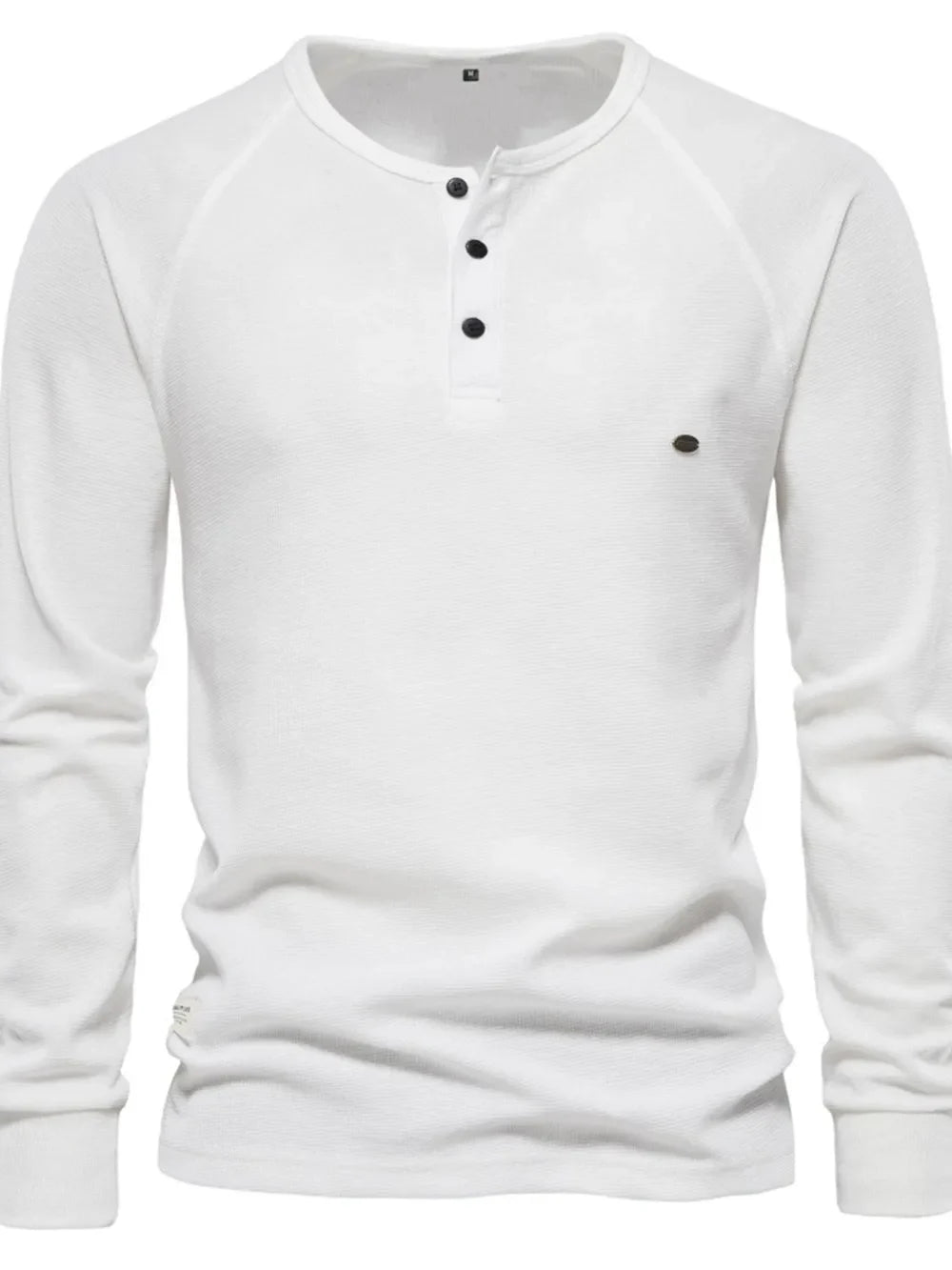 Camiseta de manga larga de punto gofre para hombre
