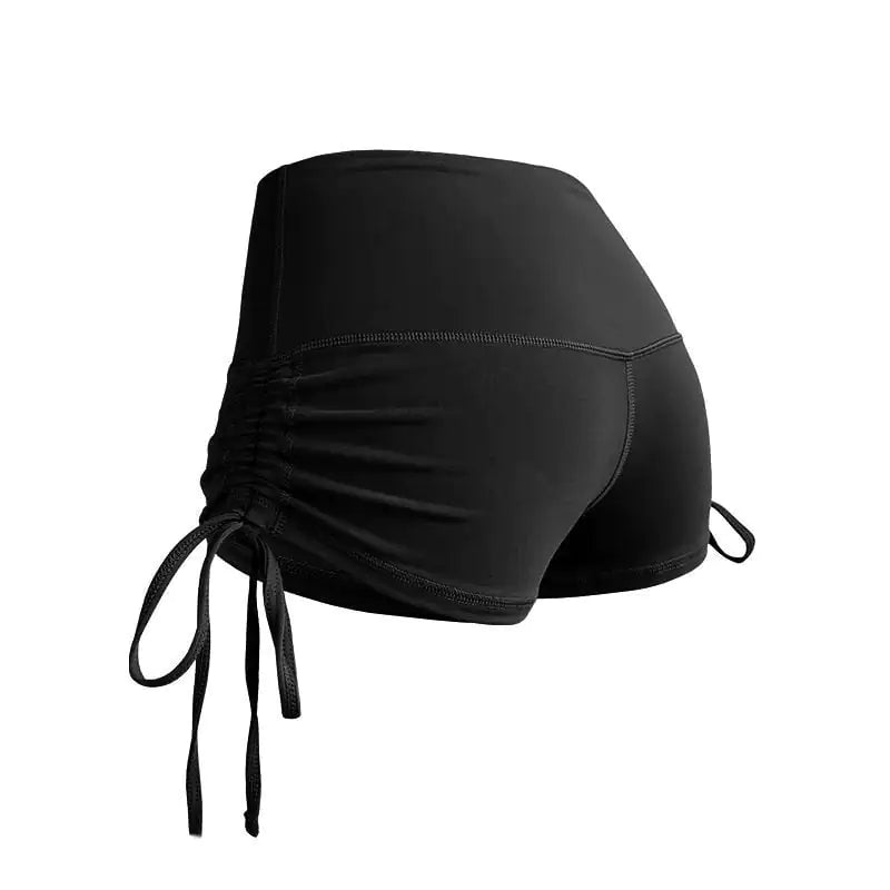 Women's High Elastic Fitness Yoga Shorts with Drawstring