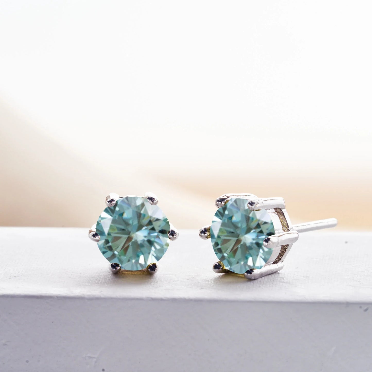 1-2 Carat D Color Moissanite Stud Earrings 925 Sterling Silver Wedding