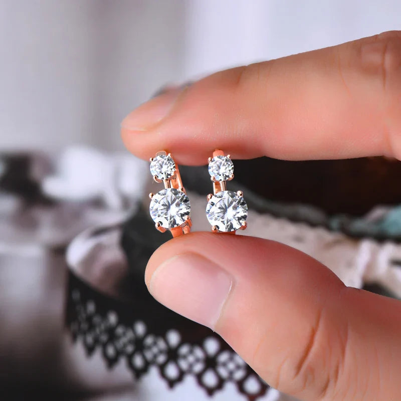 1.30ct D Moissanite Hoop Stud Earrings 925 Sterling Silver Mini Hoops Women