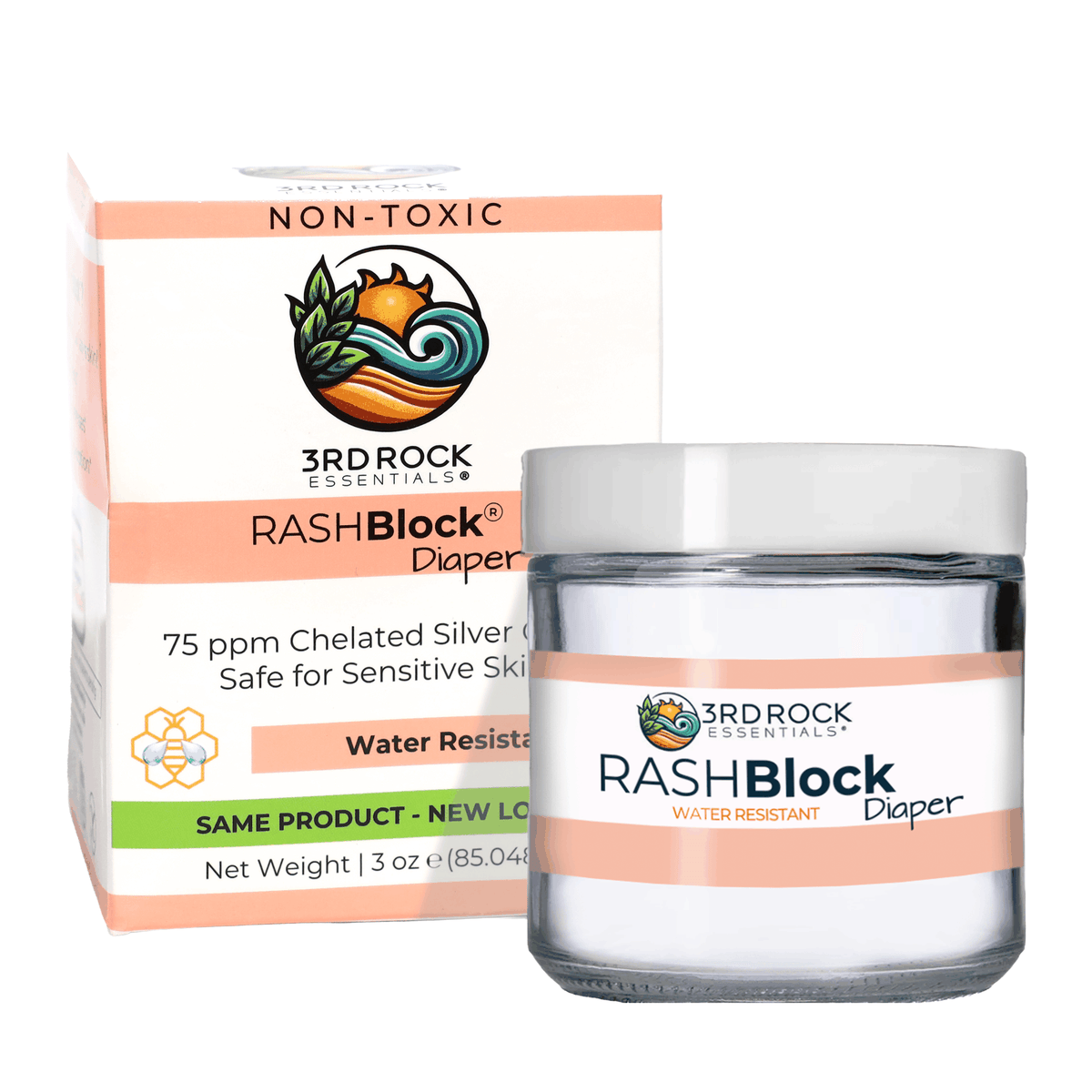 Pañal RASHBlock® - Gel de plata 75 ppm resistente al agua 3 oz