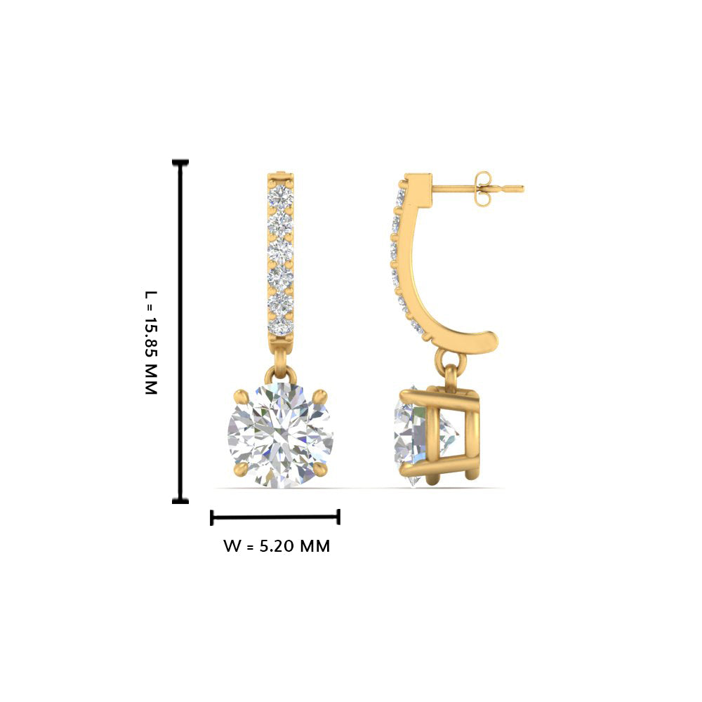 1 Carat Solitaire Halo Diamond Drop Earrings