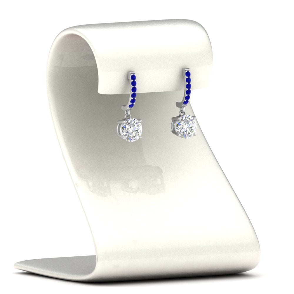 1 Carat Solitaire Halo Diamond Drop Earrings