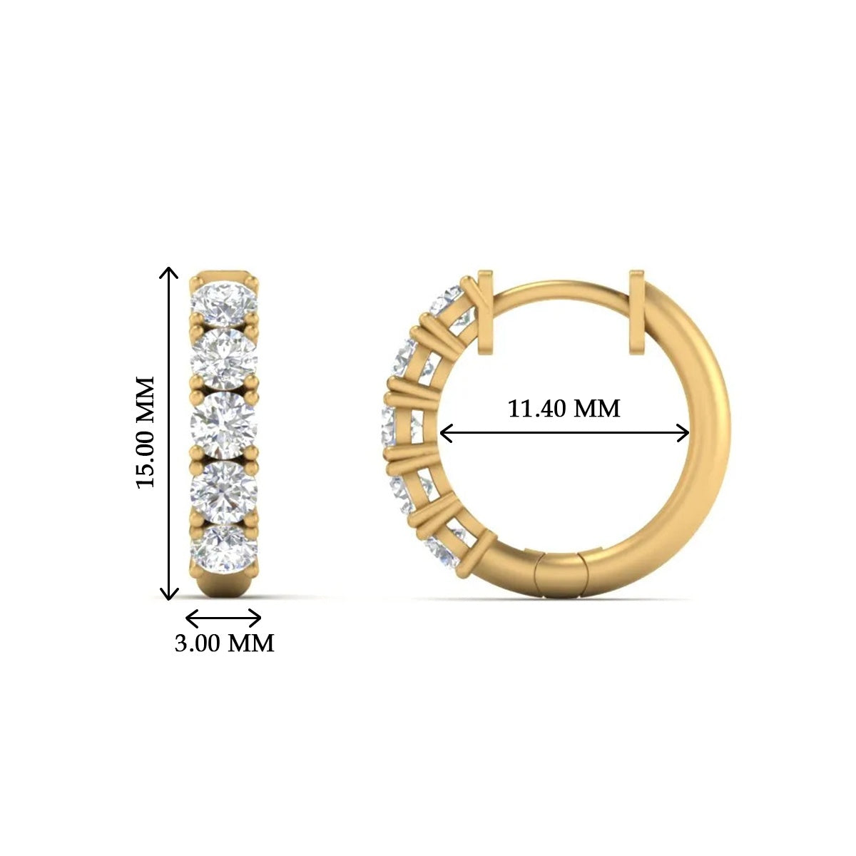 Sparkle 5 Stone Hoop Earrings