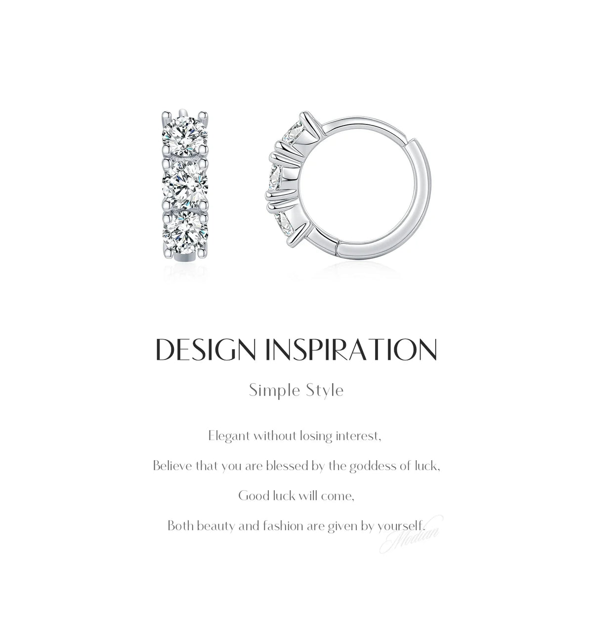 1.8ct High Clarity Moissanite Geometric Hoop Earrings 925 Sterling Silver