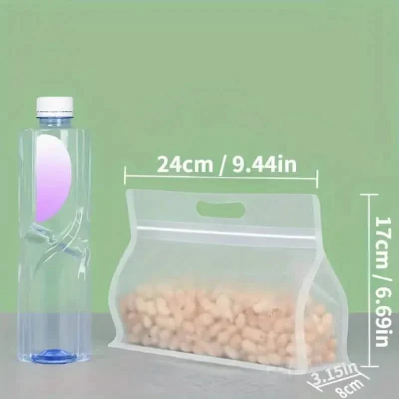 10-Pieces: Reusable Silicone Leakproof Food Storage Bags