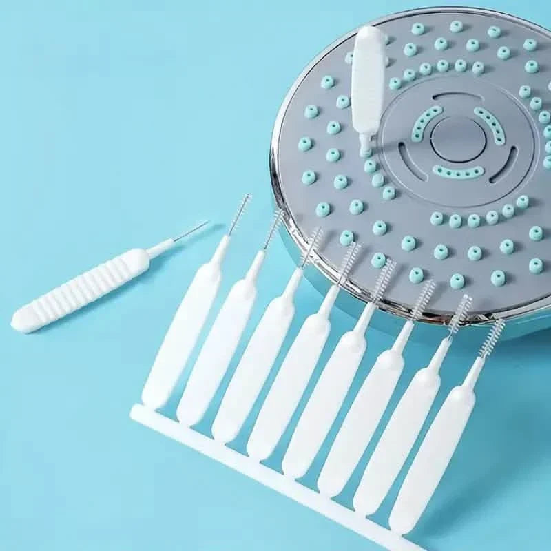 10-Pieces Set: Easy-Clean Shower Nozzle Brushes - Hassle-Free Showerhead Crevices Cleaner