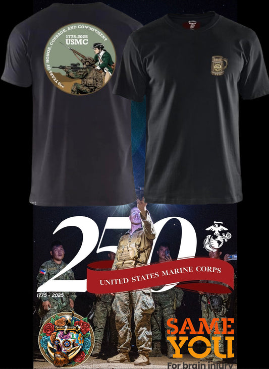 La camiseta del 250.º aniversario del Cuerpo de Marines de EE. UU. de LZH Hockey