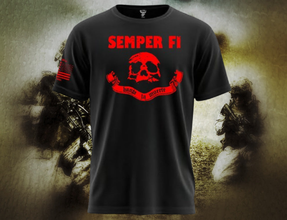 Camiseta Semper Fi Hasta La Muerte de La Línea MEXUSMAR