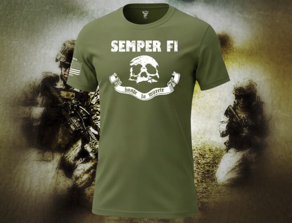 Camiseta Semper Fi Hasta La Muerte de La Línea MEXUSMAR