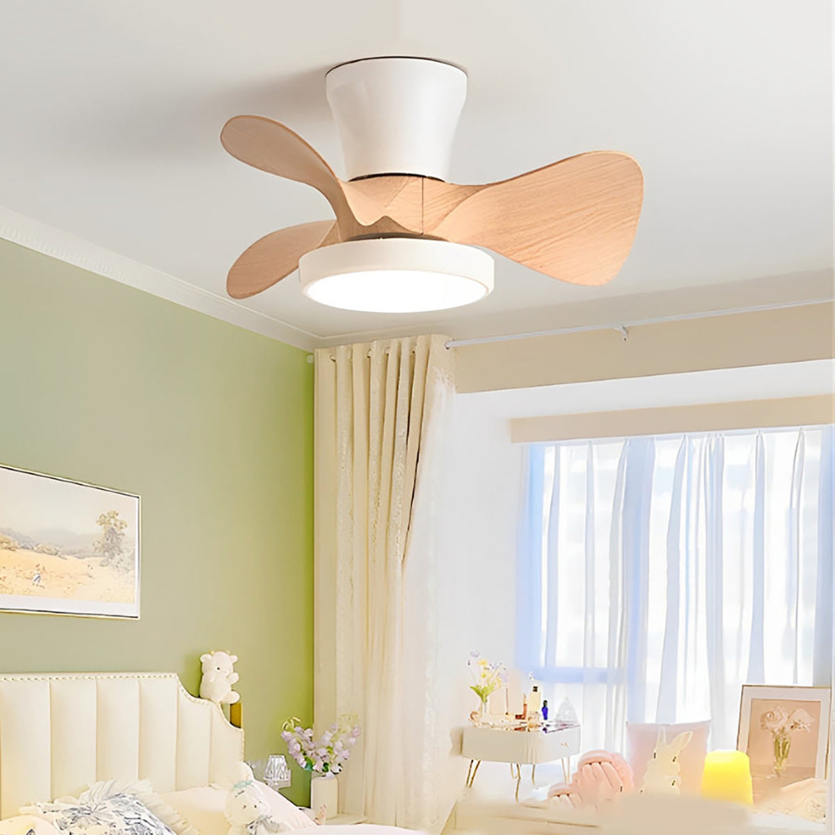 Ventiladores de techo nórdicos de 3 aspas con luz