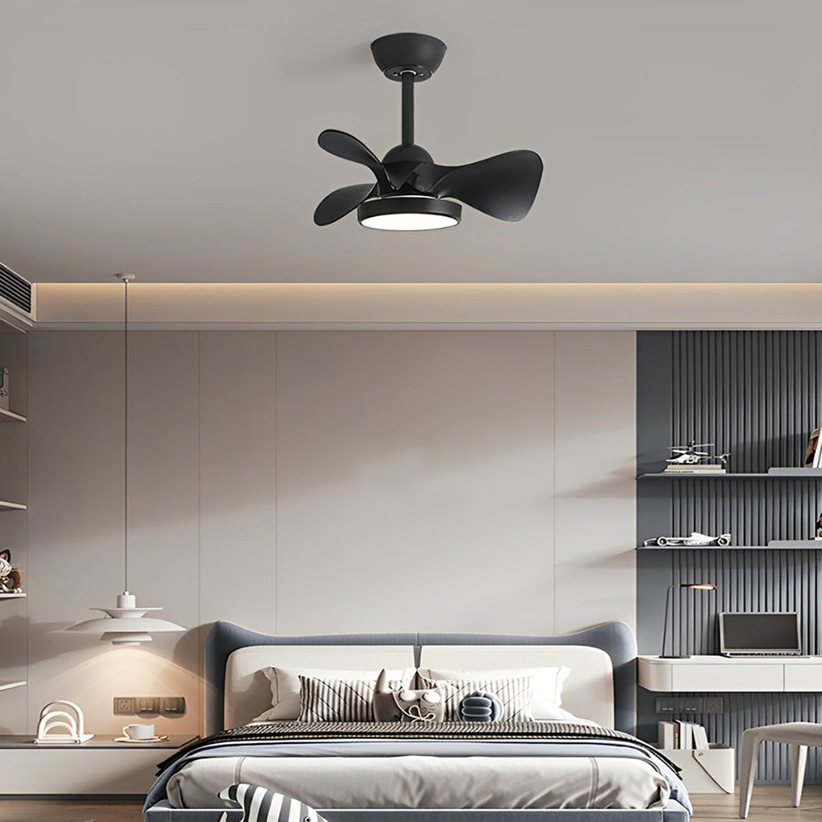 Ventiladores de techo nórdicos de 3 aspas con luz