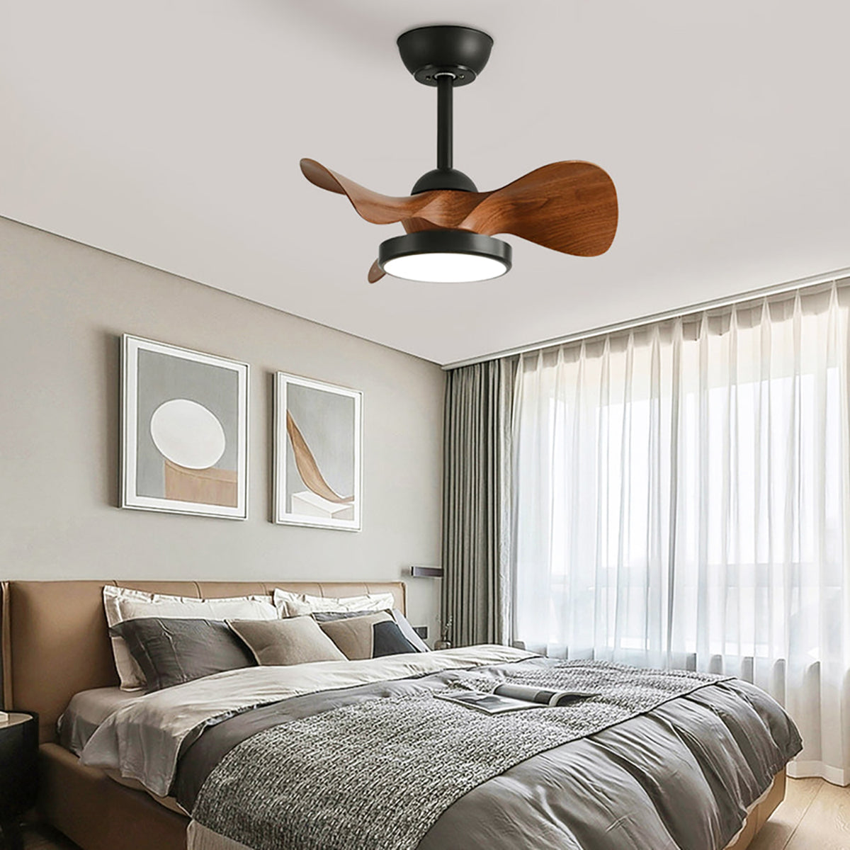 Ventiladores de techo nórdicos de 3 aspas con luz