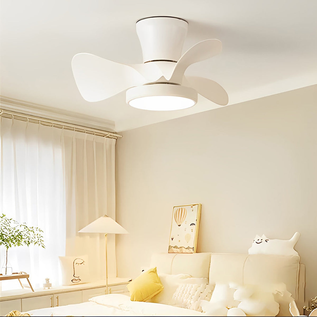 Ventiladores de techo nórdicos de 3 aspas con luz